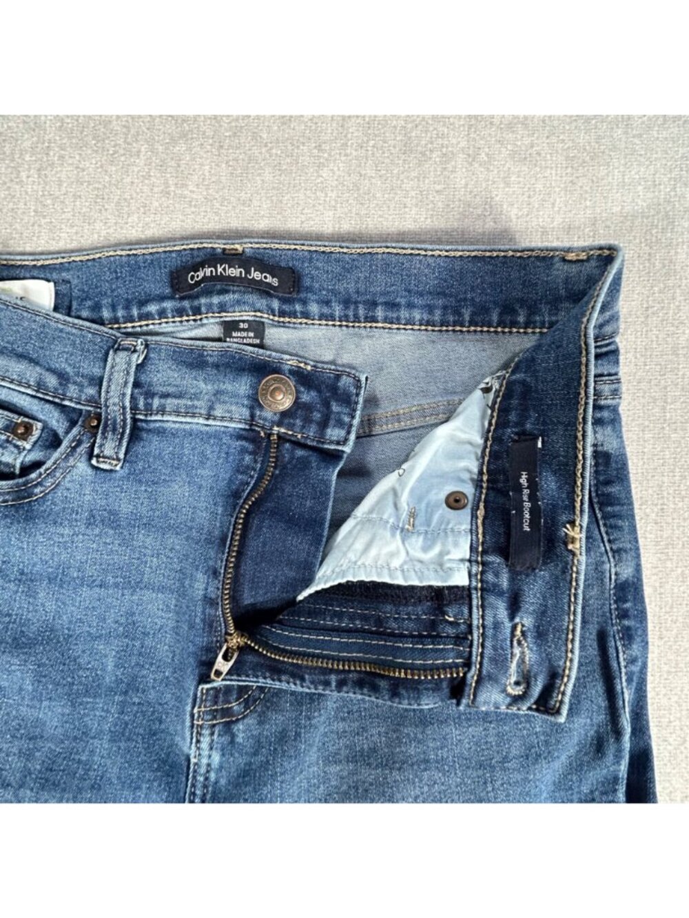 Calvin Klein Bootcut Jeans Women's Size 30 Denim High Rise Stretch Casual Zip - Picture 5 of 11